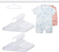 100 Pack White Baby Hangers 11.42 Inch - Kids Non-Slip Clothes Hangers for Infant & Child, Durable Plastic Children's Hangers for Closet, Pants, Coats, Skirts