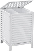 Bamboo Laundry Hamper with Lid, 120L Large Double Laundry Basket with Removable Liner Bag, 2-Section Clothes Laundry Sorter for Bedroom, Bathroom, Laundry Room,18.5 x 18.5 x 25.6 Inches