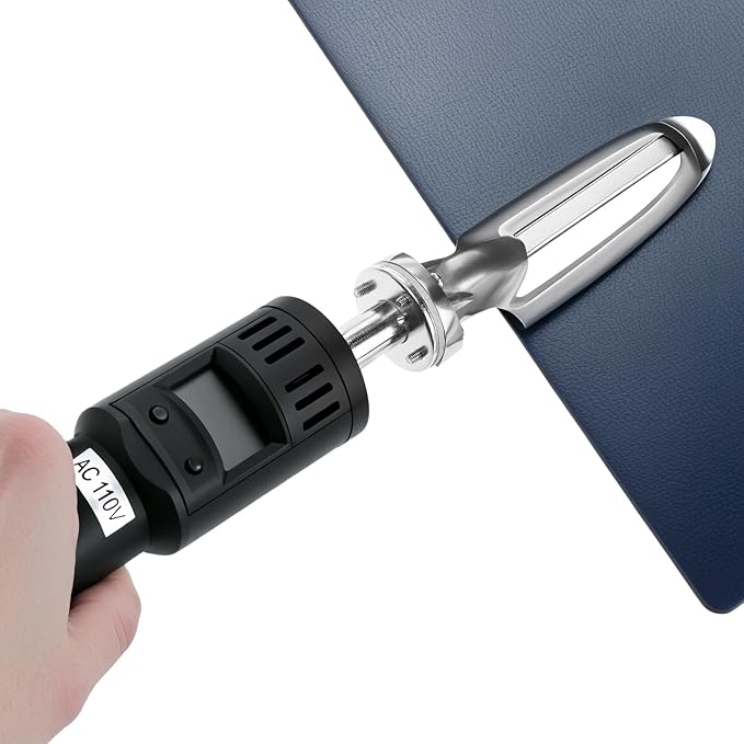QWORK Electric Leather Iron, 80W Mini Iron with Adjustable 50~300°C Range, Crafts Quilting Iron for Craft Leather Repair Shoes
