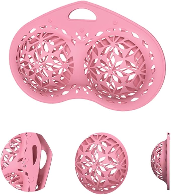 Bra Washing Bag Silicone Mesh Underwear Laundry Bags,Pink Reusable Silicone Bra Wash Bag Fits A-C Cup Bras,Anti Deformation Lingerie Bag for Washer/Dryer Machines