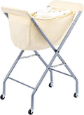 ELYKEN Laundry Cart with Wheels, 32”H Easy Rolling Laundry Hamper with Removable Liner Bag, Sturdy Metal Frame Clothes Basket with 4 Casters and 2 Brakes
