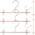 Luxshiny 5Pcs Mini Clothes Hangers, Metal Outfit Hanger Decorative Miniature Hangers Ornaments Clothes Accessories (Rose Gold)