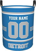 Custom Detroit Laundry Hamper Personalized Laundry Basket Customized Name And Number Collapsible Storage Basket for Bedroom Bathroom Living Room Gifts