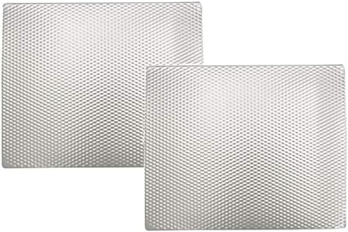 Heat Resistant, Non-Slip, Metal Counter/Table Protector Mat, Large - 14" x 17" - 2 Pack - Silver