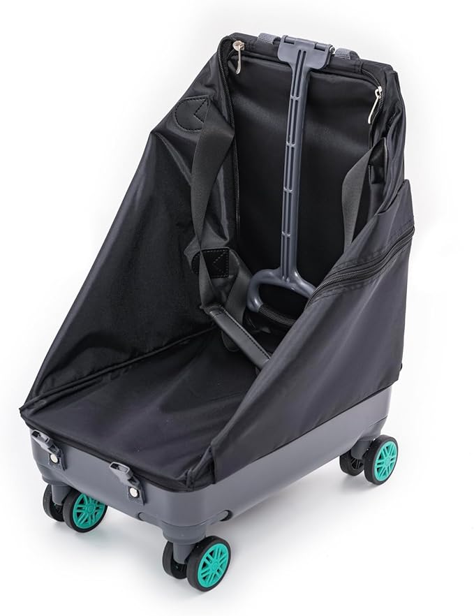 Handy Sandy All-Purpose Roller Bag – Foldable Top-Opening Tote on Wheels with Zipper Closure, 8 Spinner Wheels, Lightweight – Travel, Groceries, Laundry, Work, Everyday Hauling - Patent-Green