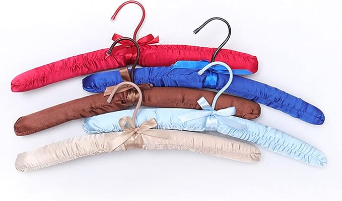 Padded Hangers for Clothes Satin Hangers Clothes Hangers Padded Hanger for Women Sweaters (Solid Color-5pcs)