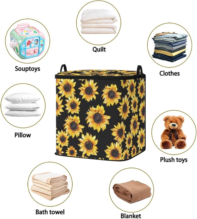 2pcs closet organizers and storage under bed,clothing blanket sweater sheet bedding comforter duvet quilt pillow toy storage bags with lids,dorm room essentials for containers 95L