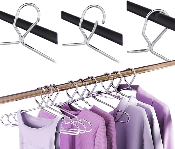 10 Pack 16.5” Wire Locking Hanger 4mm Lockable Hangers Stainless Steel Slim Thin Heavy Duty Windproof Close Hook Metal Space Saving Clothes Hotel Hangers Silver