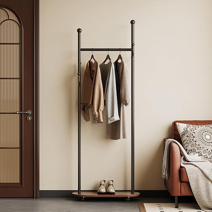 Cactus shaped Freestanding Metal Coat Rack Stand Modern Organizer for Scarf Jacket Hat Bags Ideal for Home Entryway Bedroom Corner Stable and Moveable (Black)