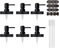 Mason Jar Soap Dispenser Set, Rustproof Plastic Lotion Pump and Lids Accessories for Regular Mouth Mason Jar and Farmhouse Kitchen Counter Decor- 6 Pack Black