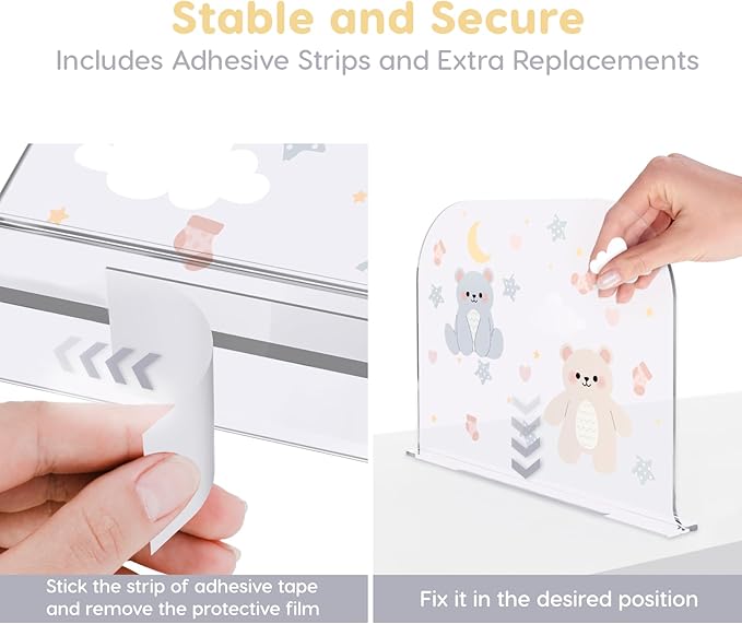 4 Clear Acrylic Shelf Dividers for Closet Organization Closet Shelf Organizers for Clothes, Handbag Organizer & Purse Holder Durable Dividers for Shelves, Bedroom Cabinet