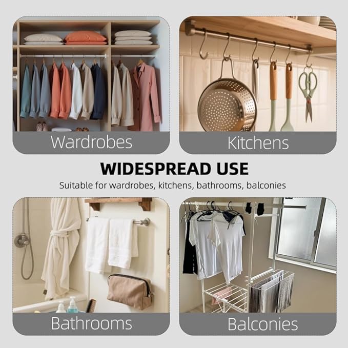 ABOOFAN 3pcs Retractable Wardrobe Clothes Hanger Closet Rod Stainless Steel Sliding Clothes Rack for Pants Scarves Skirts Coat Space Saving Storage 9.84 x 4.84 x 2.44 Inches