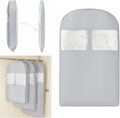 Space Saving Hanging Compression Garment Bag with Zipper for Closet Storage, Hanging Clothes Storage Bag, Garment Covers for Coats and Down Jackets, Gray, M