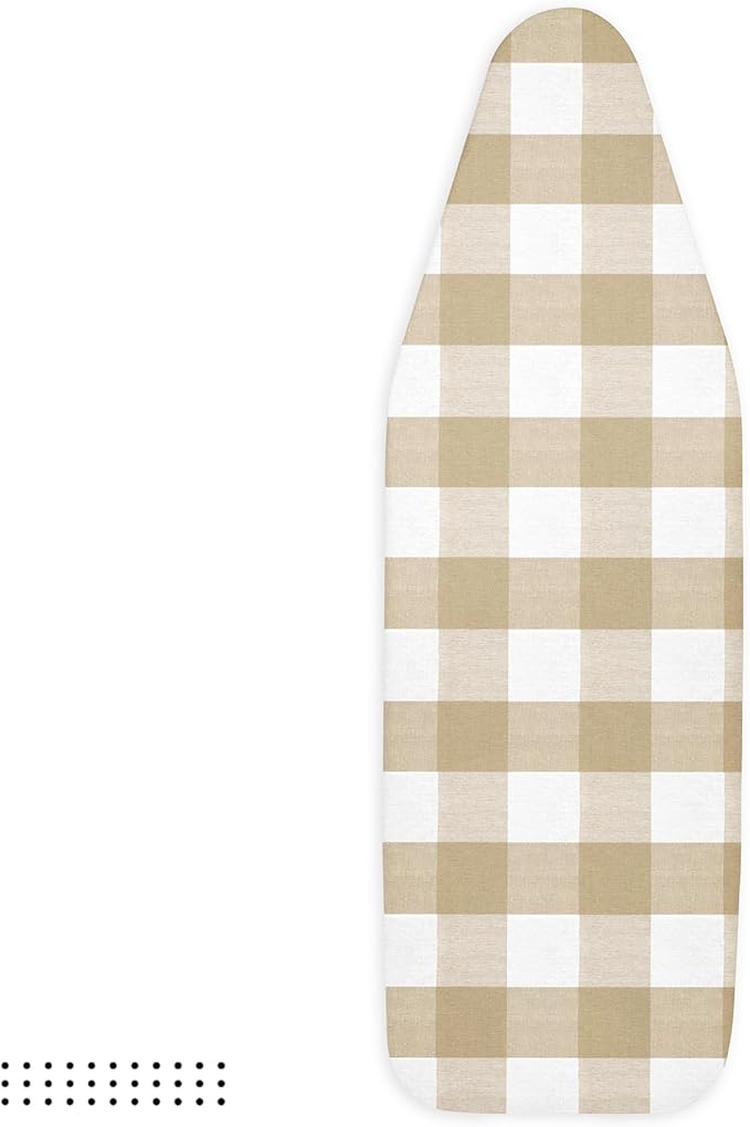 Encasa XO Ironing Board Cover and Pad 54"x18" - 4mm Felt X-Large Iron Board Cover with Padding, Stain-Safe Dye, Non Slip, Elastic Bungee Cord Tightening, Heat Resistant Buffalo Beige