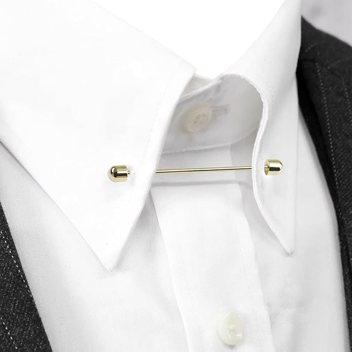Classic 4-Piece Set Solid Brass Collar Bar for Men Multi-Style Metal Anti-Curl Shirt Collar Stays Tie Pins