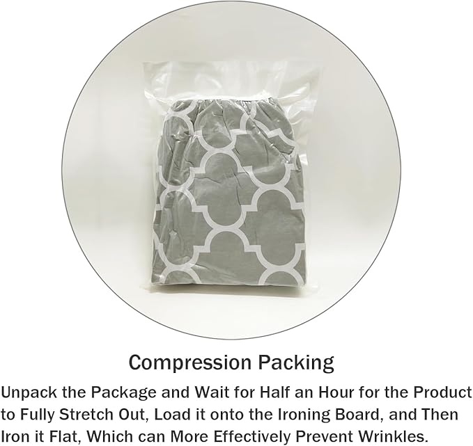 Ironing Board Cover and Pad Standard Size 15" x 54",3 Pairs of Hook and Loop Fastener Straps,Elastic Edges,Cotton Iron Board Cover with Scorch Resistant Thick Padding(012)