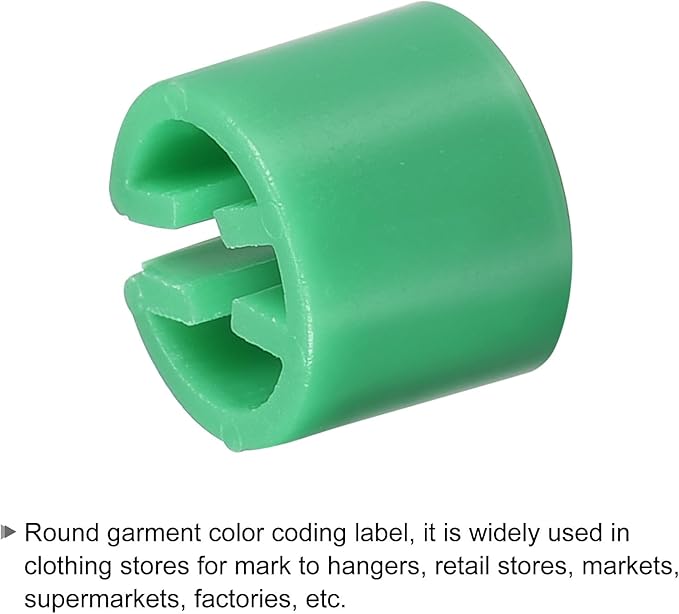 MECCANIXITY Clothes Hanger Marker Blank Fit 3.5mm Rod for Garment Color Coding Green Count 300