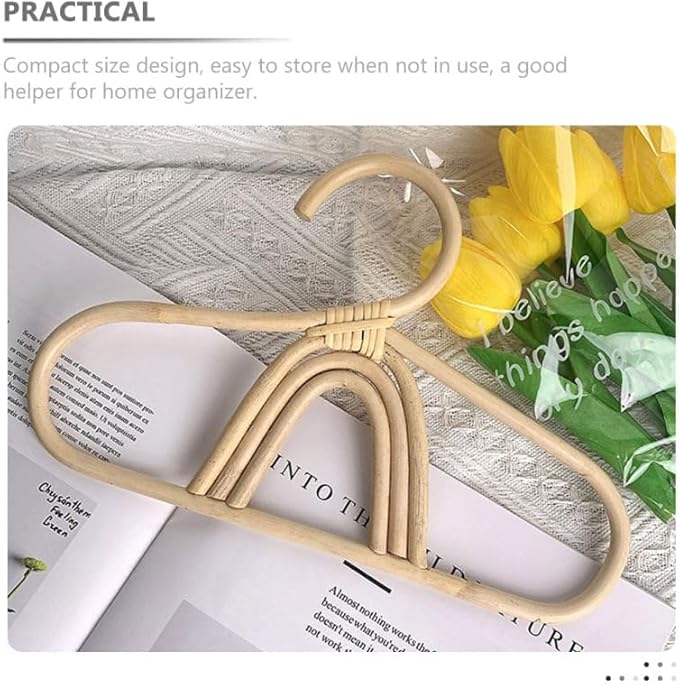 Rainbow Rattan Baby Clothes Hanger Compact Kids Organizer for Infant Clothing Nursery Closet Storage