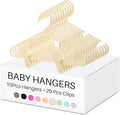 Hsei 5/10/40 Pack Baby Hangers with 10/20/80 Clips, Plastic Kids Pants Hangers for Nursery Closet Top and Bottom Clothes Hanger Set for Newborn Infant Toddler(30 Packs Total,Yellow,10.6 Inch)