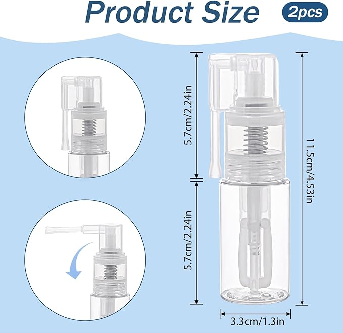 KALIONE 2 Pcs Glitter Duster Sprayer Transparent Craft Glitter Spray Bottle Empty Multi-Purpose Empty Plastic Spray Bottle Portable 35ml Bottles for Craft Scrapbooking Cardmaking