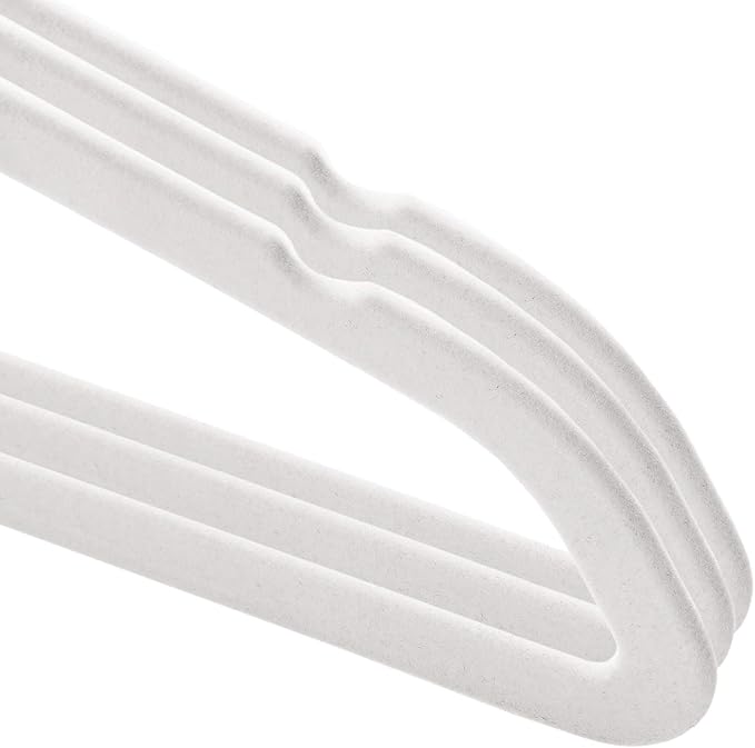 Casafield 50 Ivory Velvet Suit Hangers - Space-Saving Non-Slip Clothes Hanger