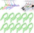Multifunctional Plastic Folding Hanger, Retractable Portable Travel Hangers, Foldable Coat Hanger Folding Hangers for Traveling, Space Saving Clothes Hangers Portable Travel Hangers (10, Green)
