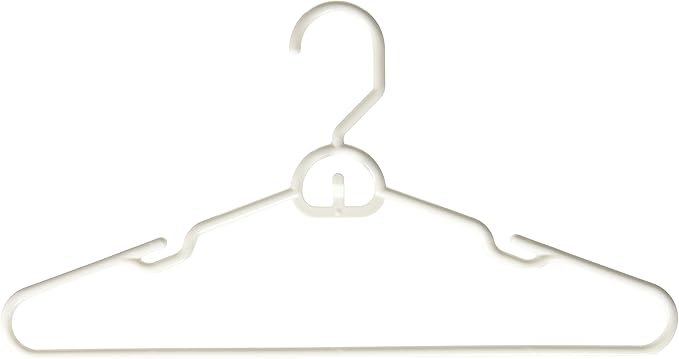 Heavy Duty Tubular Hanger with Attachable Hook , White 6pk