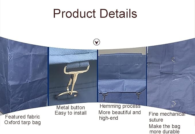 400L Commercial Laundry Cart Liner Bags - Removable Waterproof Replacement Bags for Rolling Laundry Baskets, Heavy-Duty Oxford Cloth Storage (Large Capacity) (Blue) (Blue)