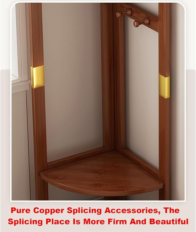 corner coat rack,hall tree,Solid wood clothes rack,Solid wood clothing rack with storage basket and hooks,garment rack for bedroom,living room,entryway,storage rack for clothes