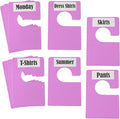 10 Pack White Clothing Rack Size Dividers Plus 45 Labels (1 Inch) and 18 Large Blank Labels, Large Rectangular Clothing Closet Dividers (Purple)