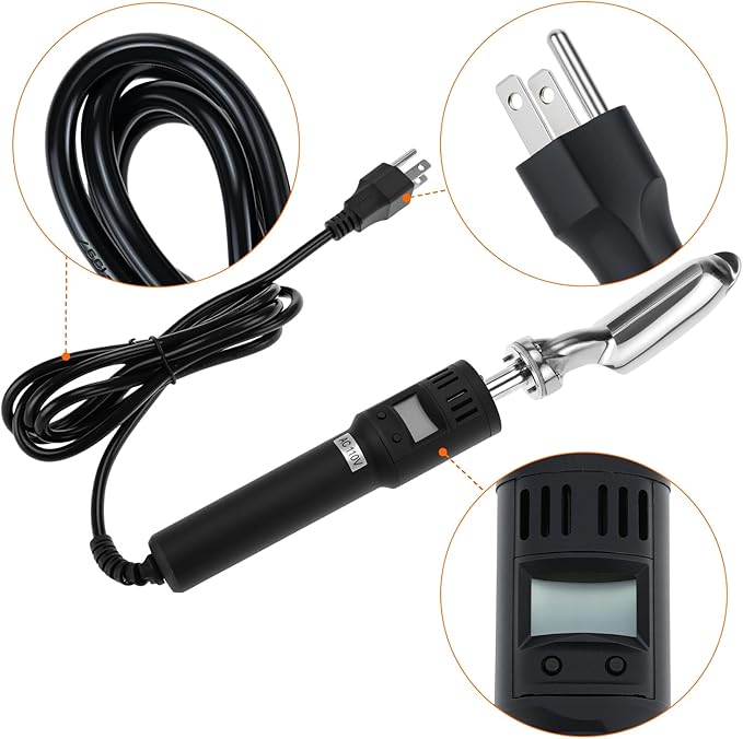 QWORK Electric Leather Iron, 80W Mini Iron with Adjustable 50~300°C Range, Crafts Quilting Iron for Craft Leather Repair Shoes