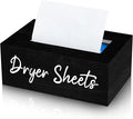 Blulu Dryer Sheet Holder for Laundry Room Wooden Dryer Sheet Container Sheets Dispenser Box Wooden Container Modern for Organizing Fabric Laundry Pods, 7.87 x 4.72 x 2.75 Inches(Black)