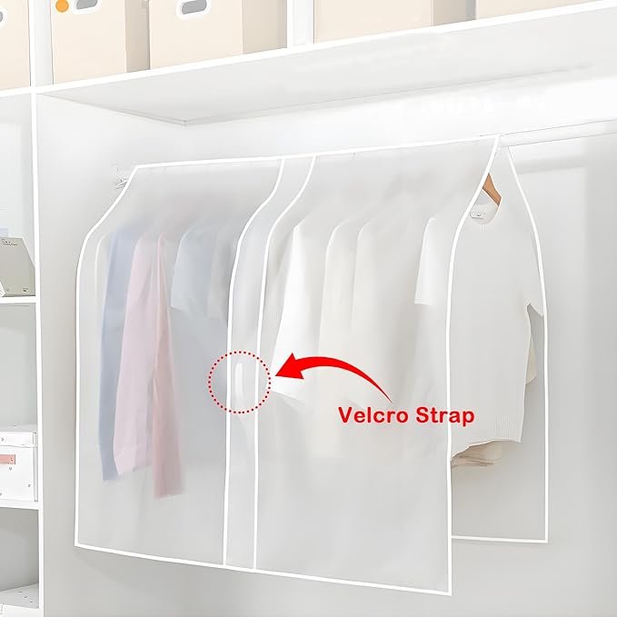 Clothes Rack Cover - Garment Rack Cover, Clothes Covers Protecting Dusts, Clear Garment Bags for Hanging Clothes, Closet Cover for Open Closet (Large - 43.3"W x 47.2"H)