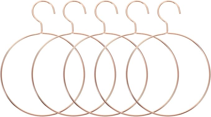 5 Ppack All Belt/Scarf Ring Hangers, STOBAZA Metal Belt Hanger Scarf Hangers for Closet Organization, Space-Saving Closet Storage Rings for Belts Ties Scarves and Accessory Storage