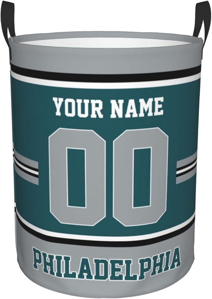 Custom Philadelphia Laundry Hamper Personalized Laundry Basket Customized Name And Number Collapsible Storage Basket for Bedroom Bathroom Living Room Gifts