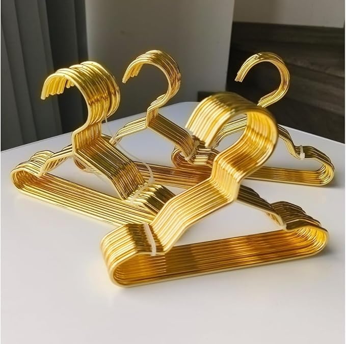 20Pcs/Set Metal Small Dog Closet Non-Slip Space Saving Hanger Doll Clothes Hanger Closet Pet Accessory Cat Hanger Clothes Rack Accessories Storage Organizer Hangers with Groove for Pet