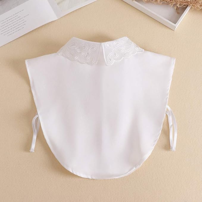 YAKEF Lady Half-Shirt Blouse Detachable Lace Chiffon Fake Collars Dicky Collar Faux Collar