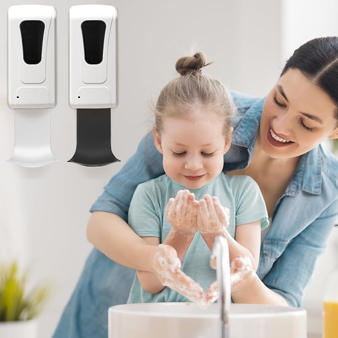 2PCS Dispenser Drip Tray Wall Mount Soap Dispenser Bracket,Laundry Detergent Drip Catcher Prevent Dripping and Spraying, Easy to Clean(Black