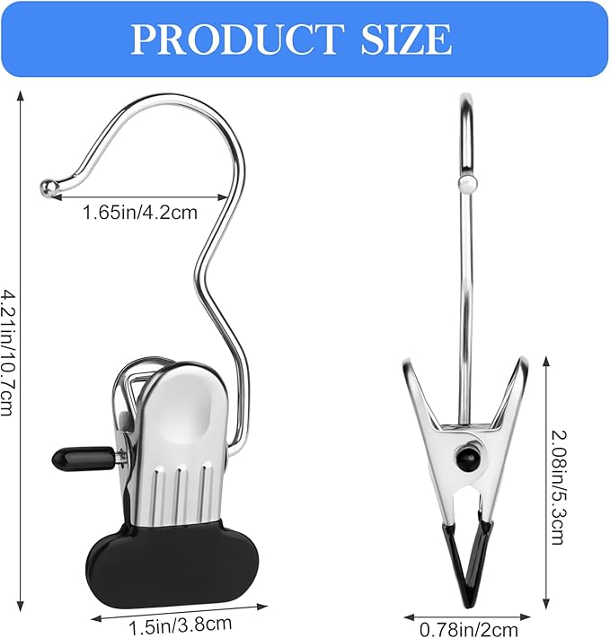 Clothes Pins 30-Pack Laundry Hook Hangers Clothes Hanger Clips for Closet Organizer Socks Towels Clips Heavy Duty Clothespins Bulk Clothes Hanger Clips for Wardrobe Travel Pants Socks Handbag