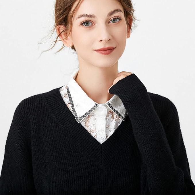 Fake Collar Detachable Dickey Collar Half Shirt Blouse Collar Faux False Collar for Women