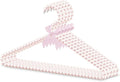 Linkidea 5 Packs Faux Pearl Beaded Clothes Hangers, Elegant Clothes Dress Wedding Shop Pants Hanger, Closet Coat Storage Organizer Standard Hangers (Pink)