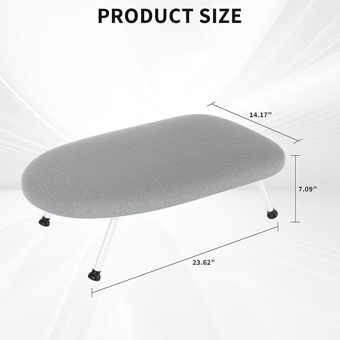 Small Tabletop Ironing Board with Cloth Rack Hanger and Heat Resistant Cover & Pad, 24"x14.5" Portable Compact Iron Board with Non-Slip Folding Feet for Home, Apartment, Small Spaces & Travel, Grey