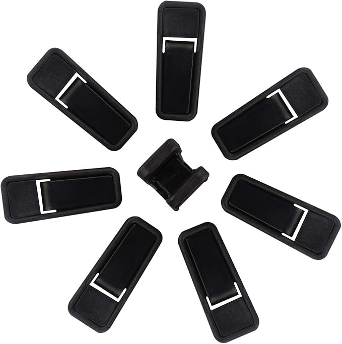 Premium Heavy Duty ABS Plastic Slim-line Hanger Set of Finger Clips for Velvet Hangers - 20 Pack (Black)