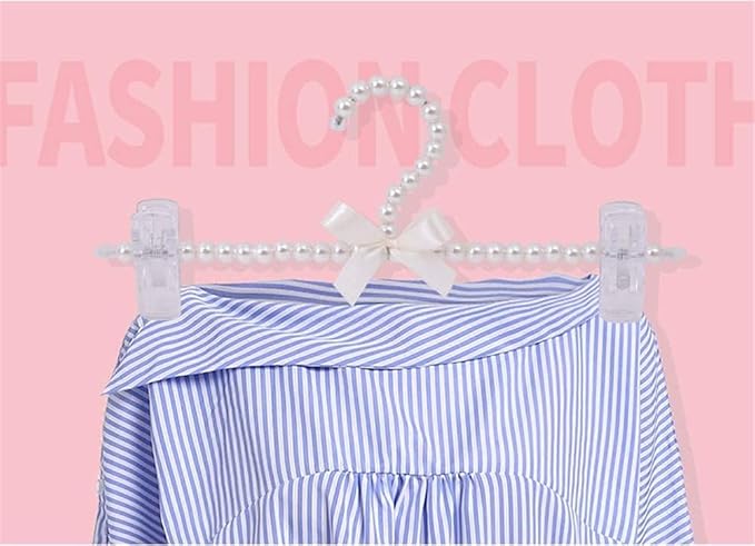 10PCS Pearl Beaded Clothes Rack Large Bowknot Wedding Shop Daily Pants Hangers 2#