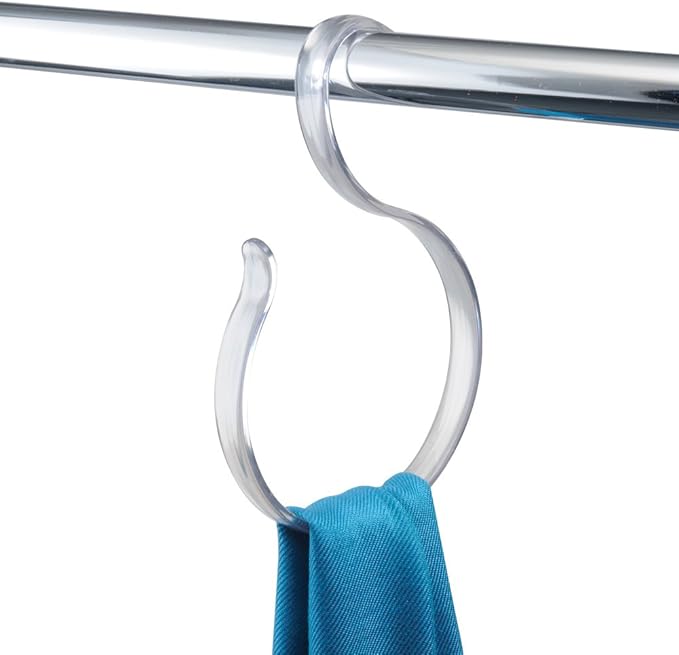 InterDesign Clarity Over the Rod Closet Accessory Loop Hanger, Clear