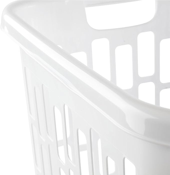Sterilite Ultra Easy Carry Plastic Dirty Clothes Laundry Basket Hamper with Integrated Handles and Ventilation Holes, White (16 Pack)