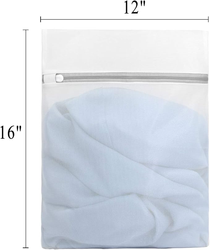 Muchfun 4Pcs Durable Fine Mesh Laundry Bags for Delicates 12 x 16 Inches (4 Medium)