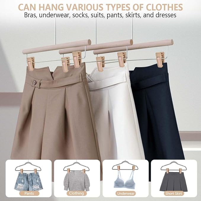 40 Pcs Plastic Baby Hanger Clips Slim-line Finger Clips Set for Clothes Hanger Velvet Hanger (Skin)