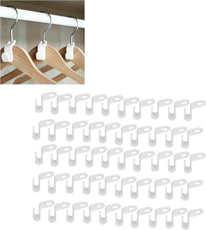 Pilipane Clothes Hanger Connector Hooks, Hanger Extender Clips, Mini Cascading Hanger Hooks for Heavy Duty Space Saving Cascading Connection Hooks, Charpie Huggable Hangers Accessory