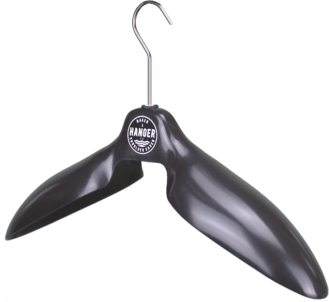 Scuba Drysuit Hanger 'Shoulder Saver' by BAKER HANGER - USA Made - 6 Inch Swivel Hook (Black)
